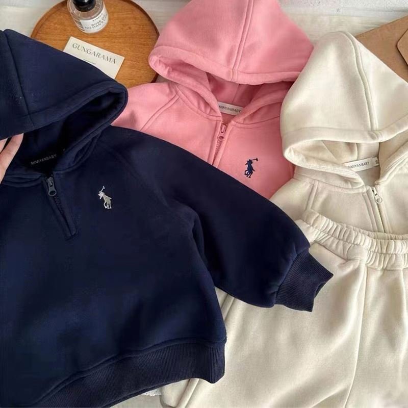 Factory Direct Sale Baby Clothing Sets Kids Boys Winter Clothes Loose Thick Tracksuit Pullovers Tops+Pants 2PCS Outfits