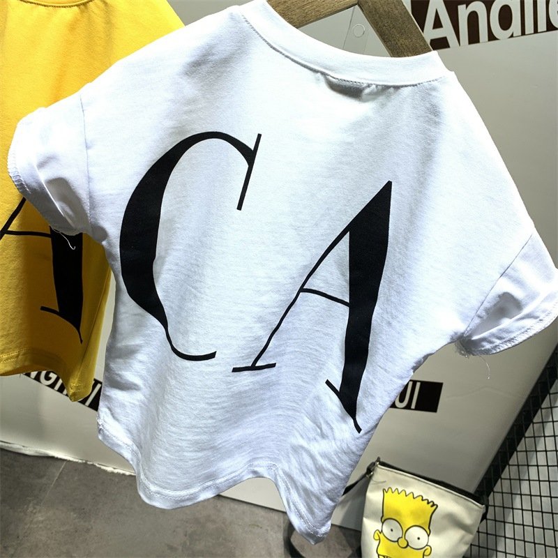 Wenzhou 2020 Summer New Edition Boys' Clothing Set Stylish Letter Print T-Shirt and Casual Shorts Model Number 8877 for Kids