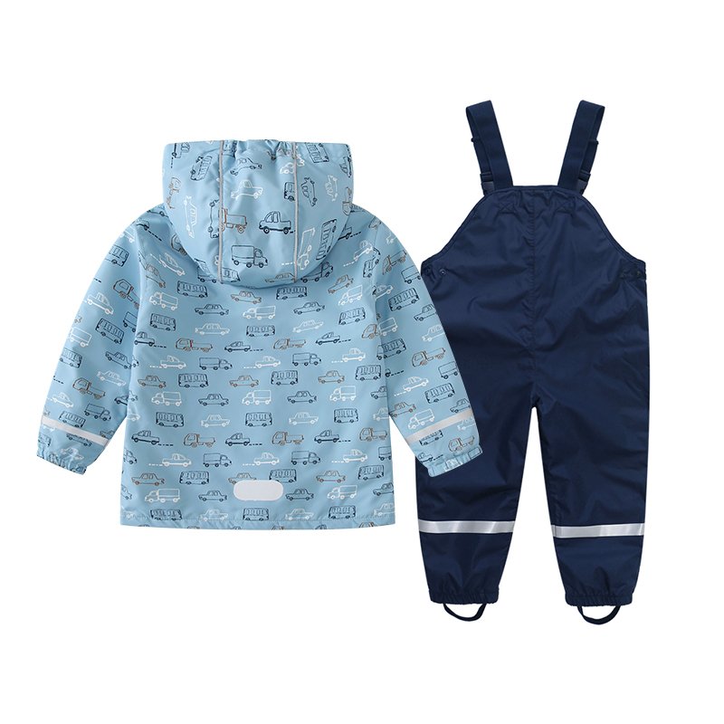 2024 Boys clothing Set, Boys Hooded Jacket and Waterproof Rainpants, Cartoon Printed Jacket, Printed kids Pants,kids rain suit