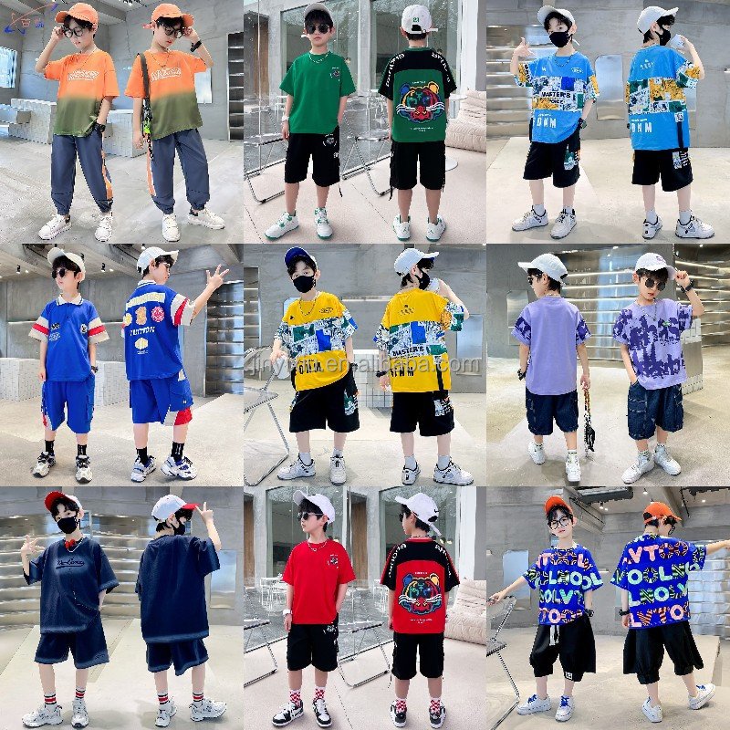 Children's summer clothing set 2024 two-piece children's clothing short sleeved shorts children's and boy's clothing set