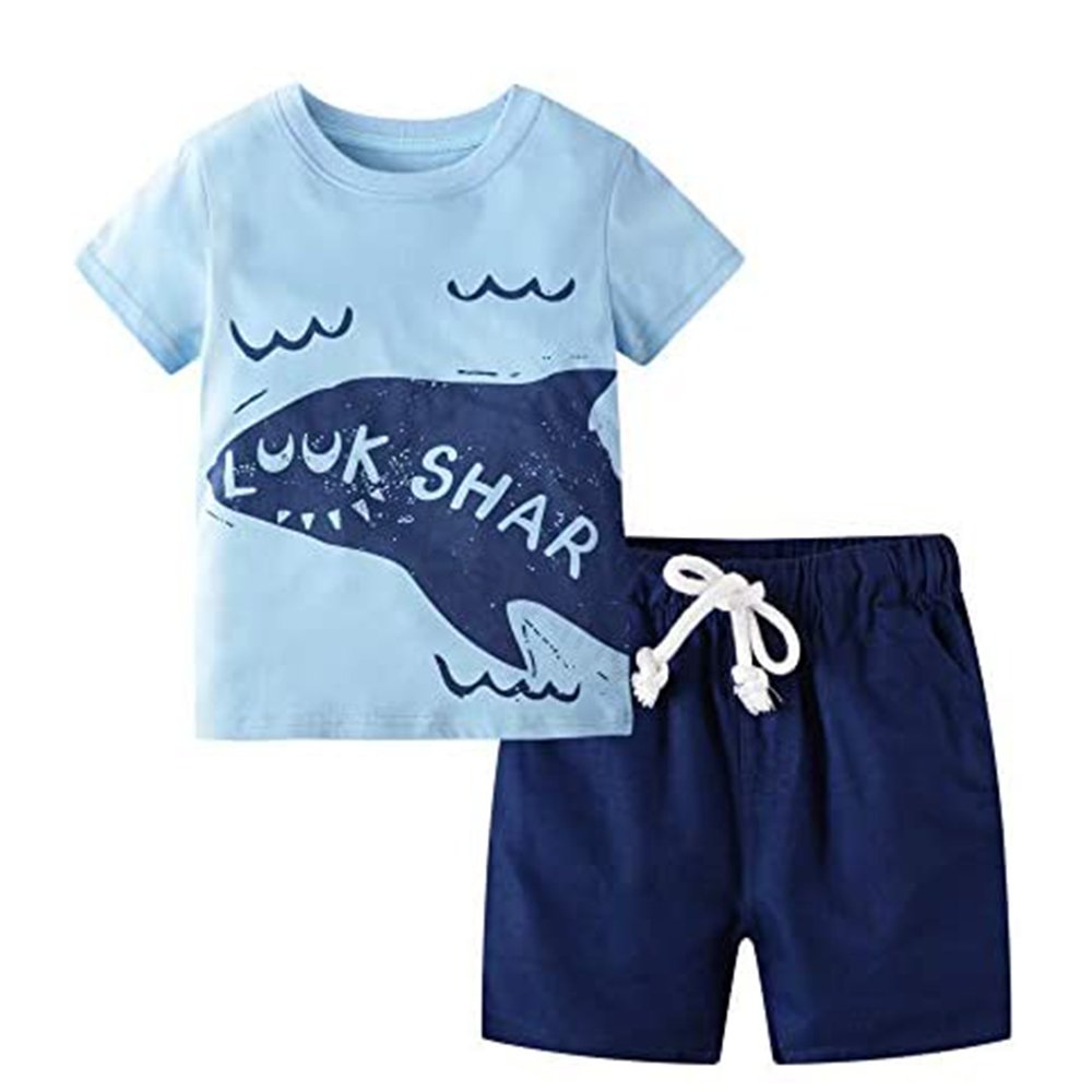 Best Price Summer Children Short Set Fancy Print Casual Boys Clothing Set