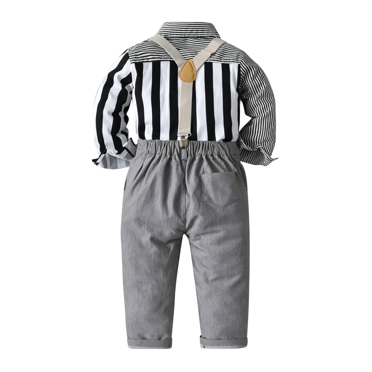 LZH Boys Casual Baby Boy Clothing Sets Shirt Suspender Trousers Suit Children's Boys Sets