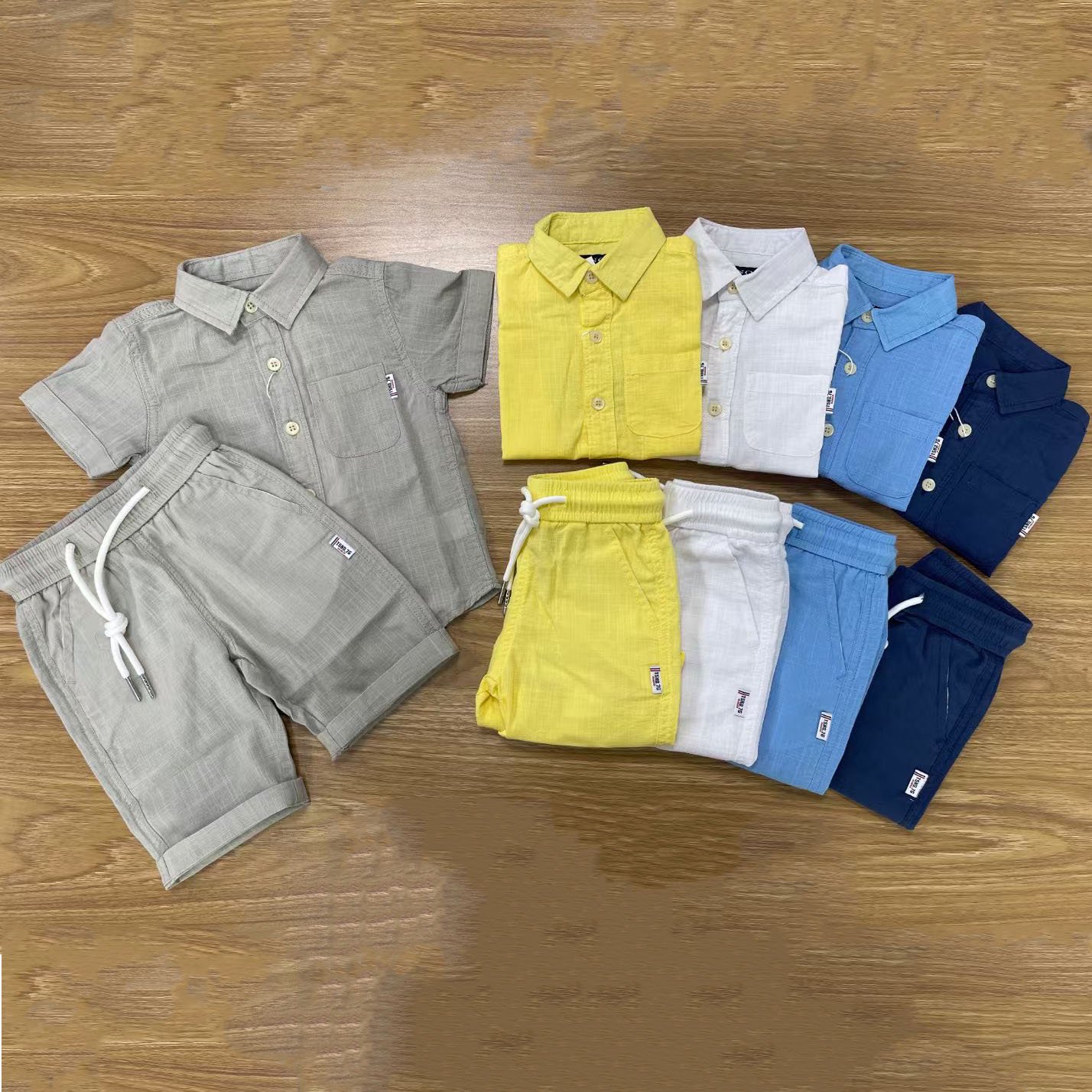 High Quality kids stationery set Shirts Washed kids boys clothing set Summer Collection boys dress set