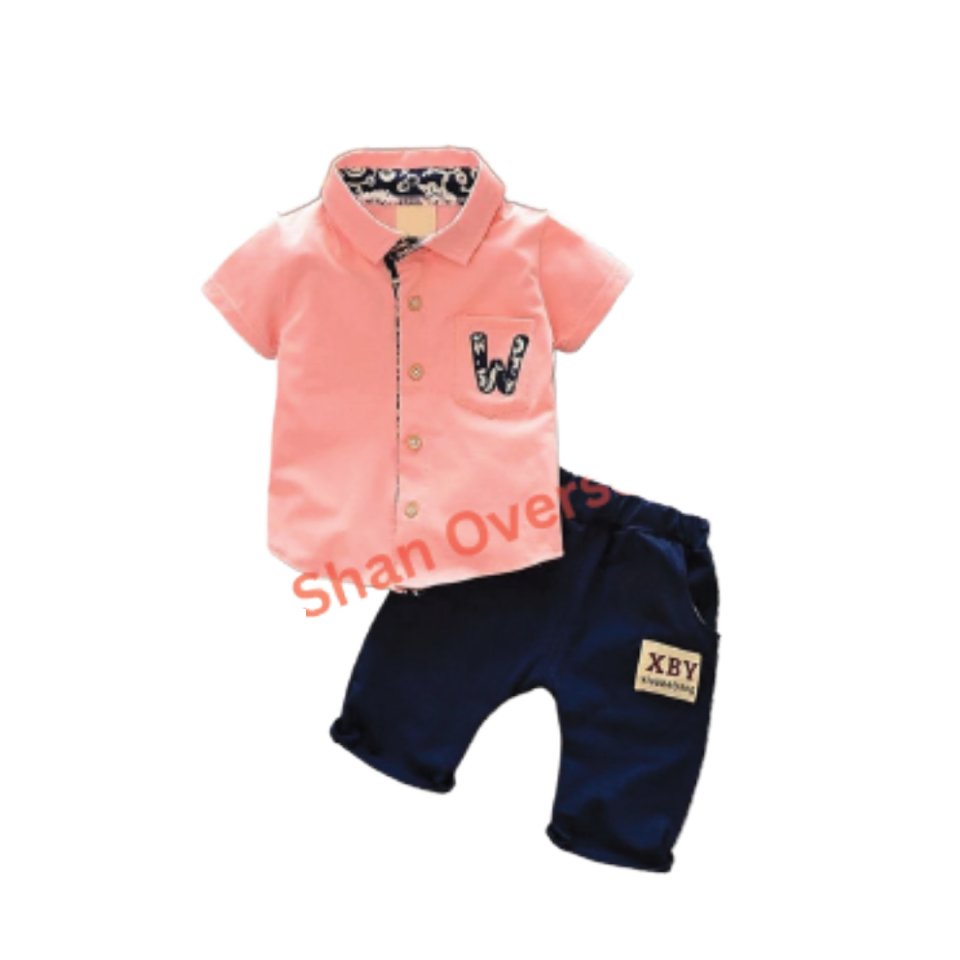 High Quality Wholesale Cotton Denim Clothing for Boys Summer Set of Shirt and Pant for Baby Boys