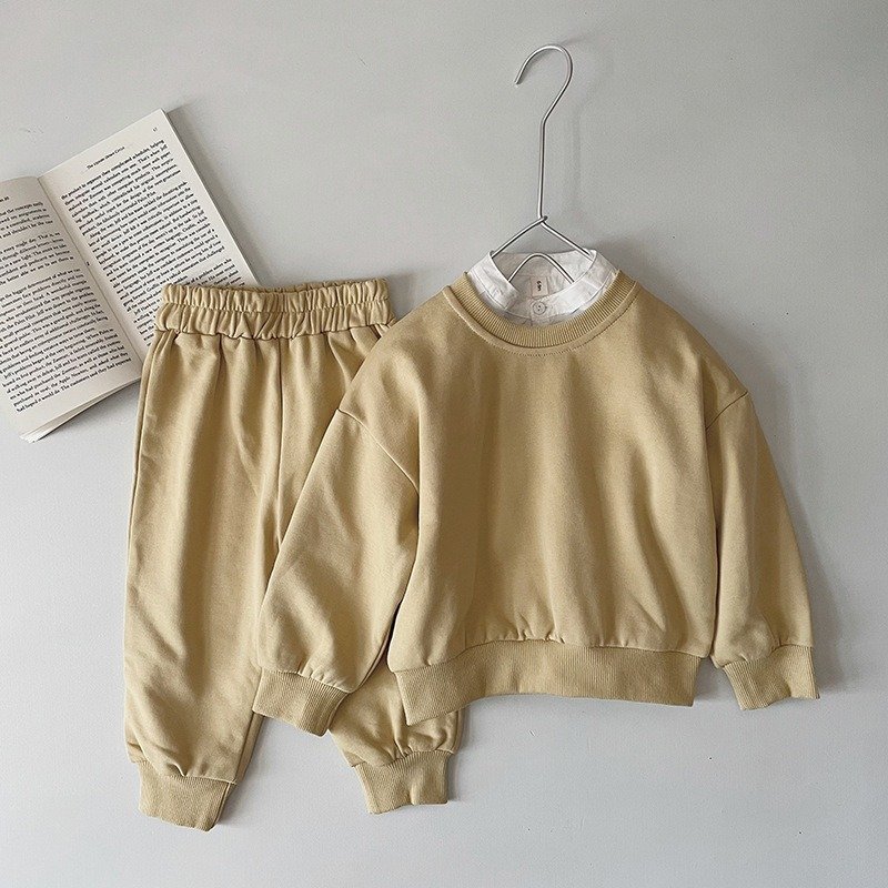 toddler boys clothing sets french terry kid children jogger set custom children tracksuits streetwear kids sweatshirt set
