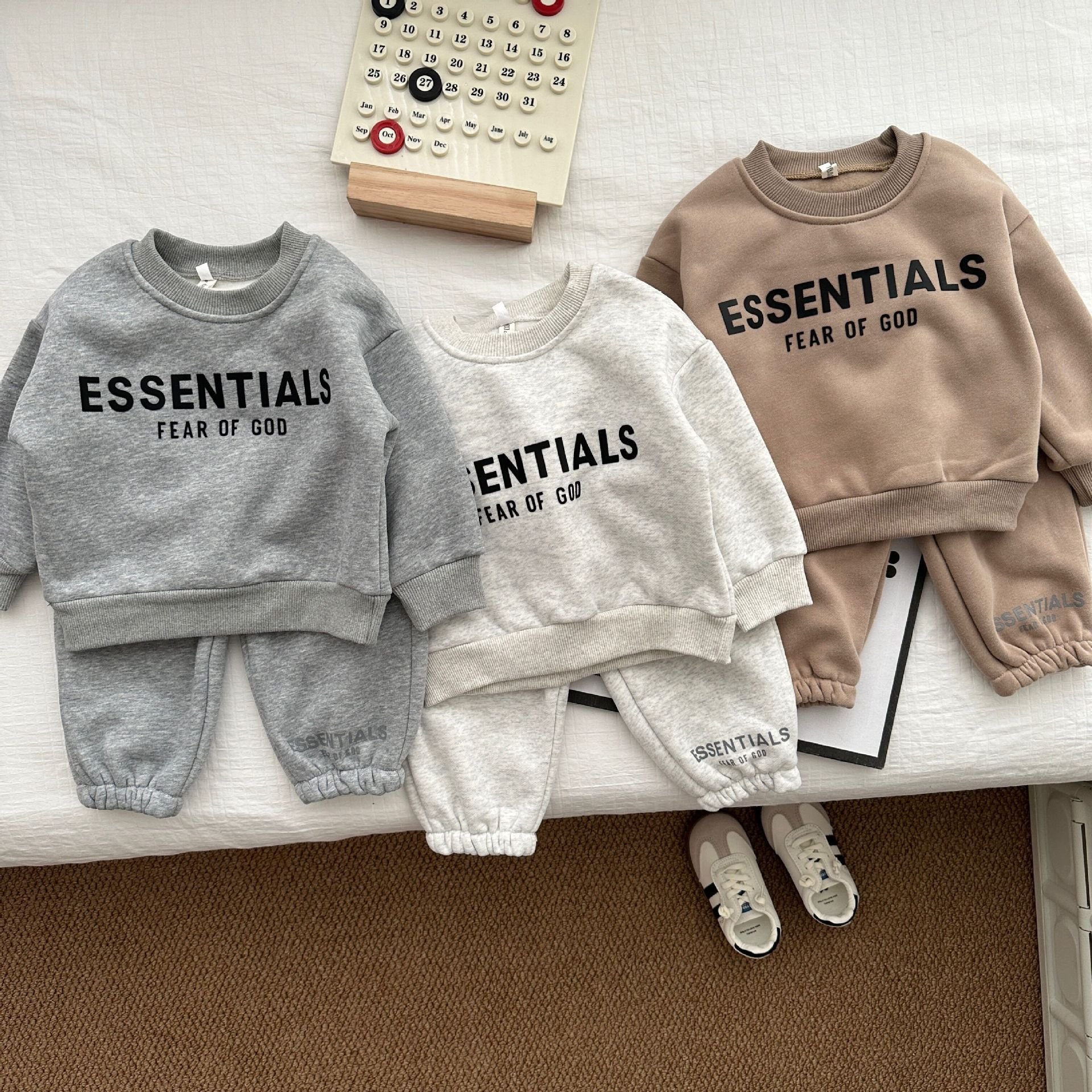 Kids Sets Toddler Boys Letter Pullover Sweatshirt Pants Children's Boys Girl Clothing 3-5 Years Fleece jogger Cotton Tracksuits
