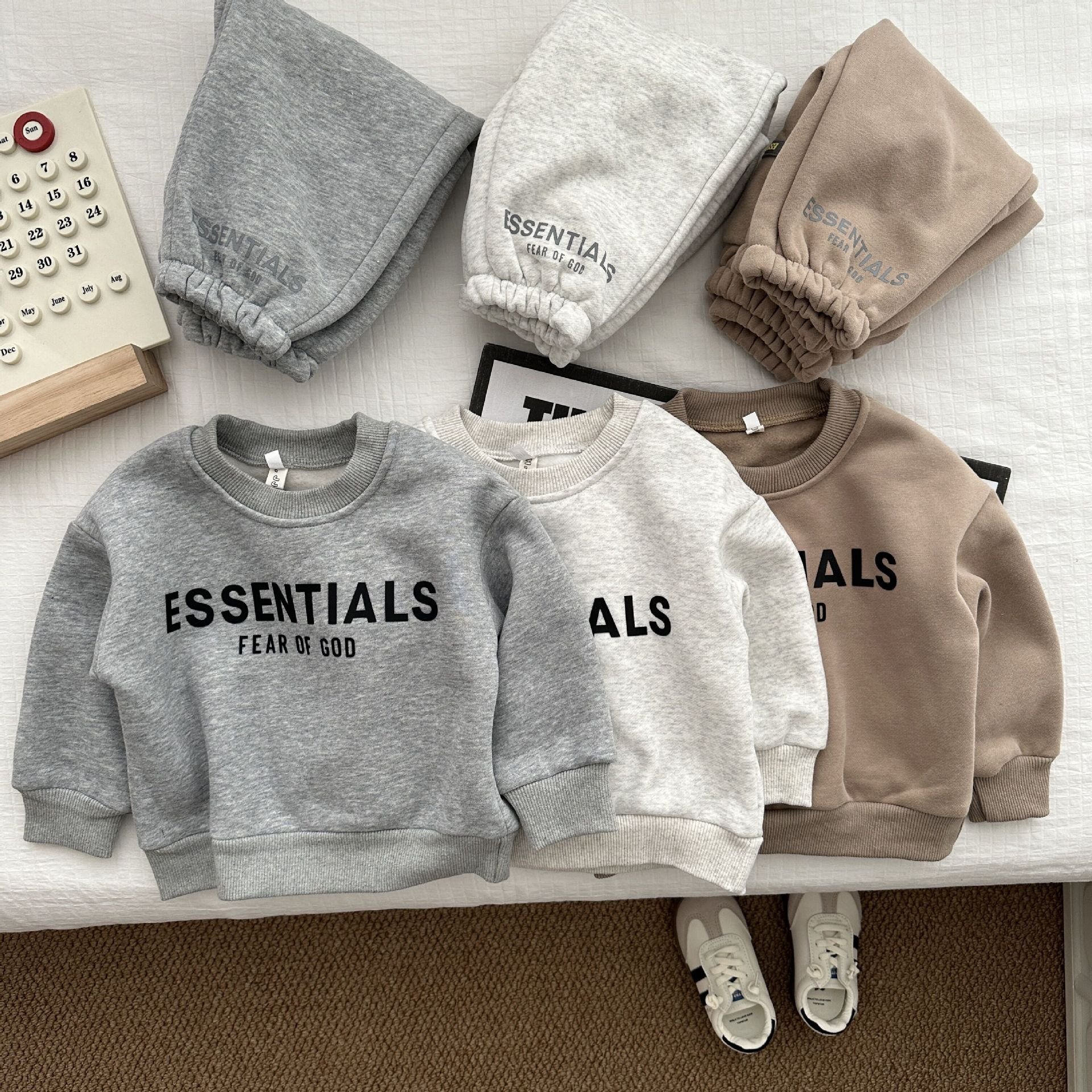 Kids Sets Toddler Boys Letter Pullover Sweatshirt Pants Children's Boys Girl Clothing 3-5 Years Fleece jogger Cotton Tracksuits