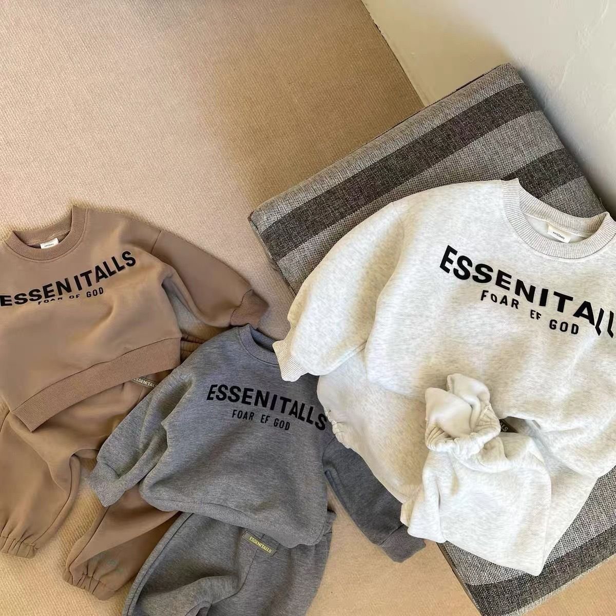 Kids Sets Toddler Boys Letter Pullover Sweatshirt Pants Children's Boys Girl Clothing 3-5 Years Fleece jogger Cotton Tracksuits