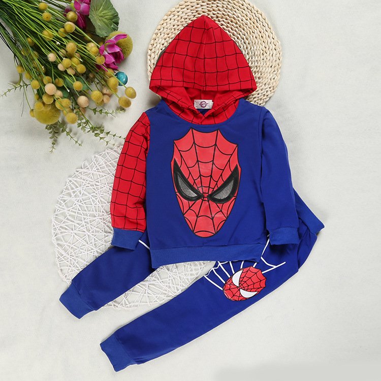 Customized Boys Cool Children's Spider Hero Clothing Boys 2 Pieces set Tracksuits Kids Clothing Sets