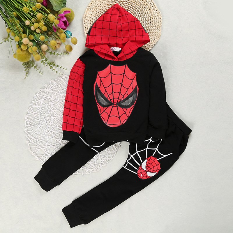 Customized Boys Cool Children's Spider Hero Clothing Boys 2 Pieces set Tracksuits Kids Clothing Sets