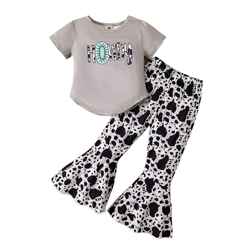 Wholesale RTS Two Pieces Girls Outfits Fashion Style Toddler Children Western Denim Clothes sets