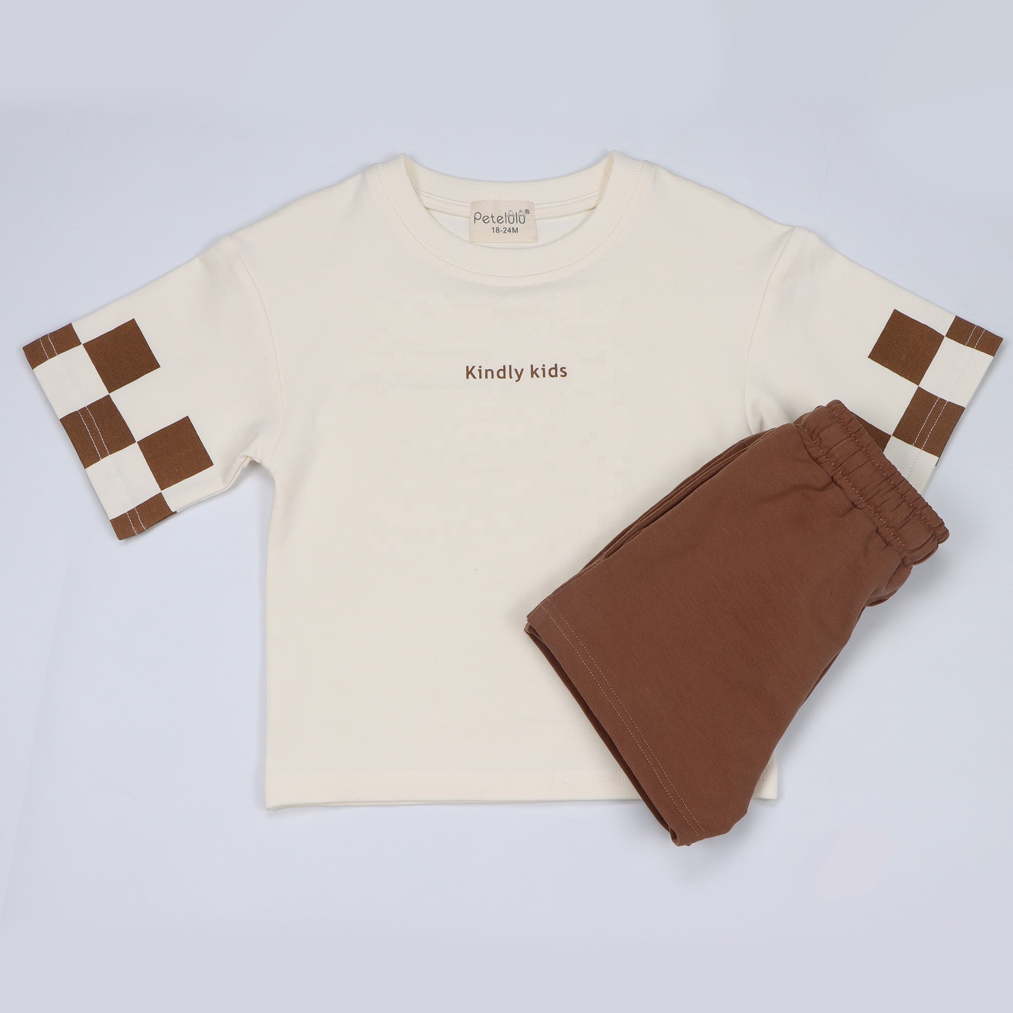 Organic Cotton Baby Clothing Crew Neck Baby T-shirt Set Color Block Short Sleeve Toddler Boys Clothing Set Kids Clothes Set