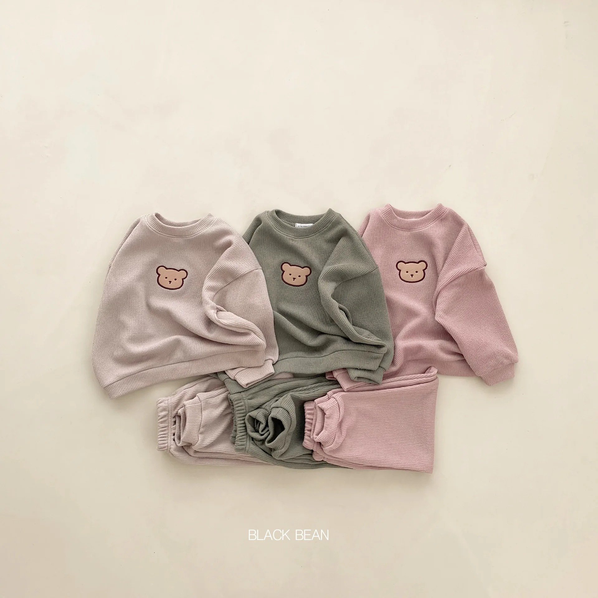 0-3Yrs Kids Little Bear Clothes Girls Long Sleeve T-shirts Tops Pants 2Pcs Spring Autumn Baby Boys Loose Clothing Suits