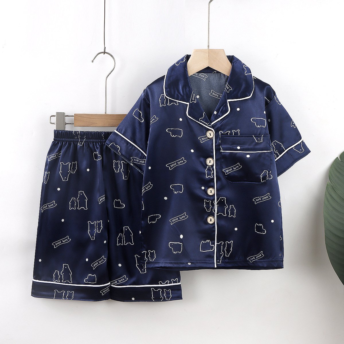 Spring Casual Long Sleeve Knitted 2 Pieces Pajamas Kids Girls Sleepwear Pyjamas Baby Clothing Sets for Boys