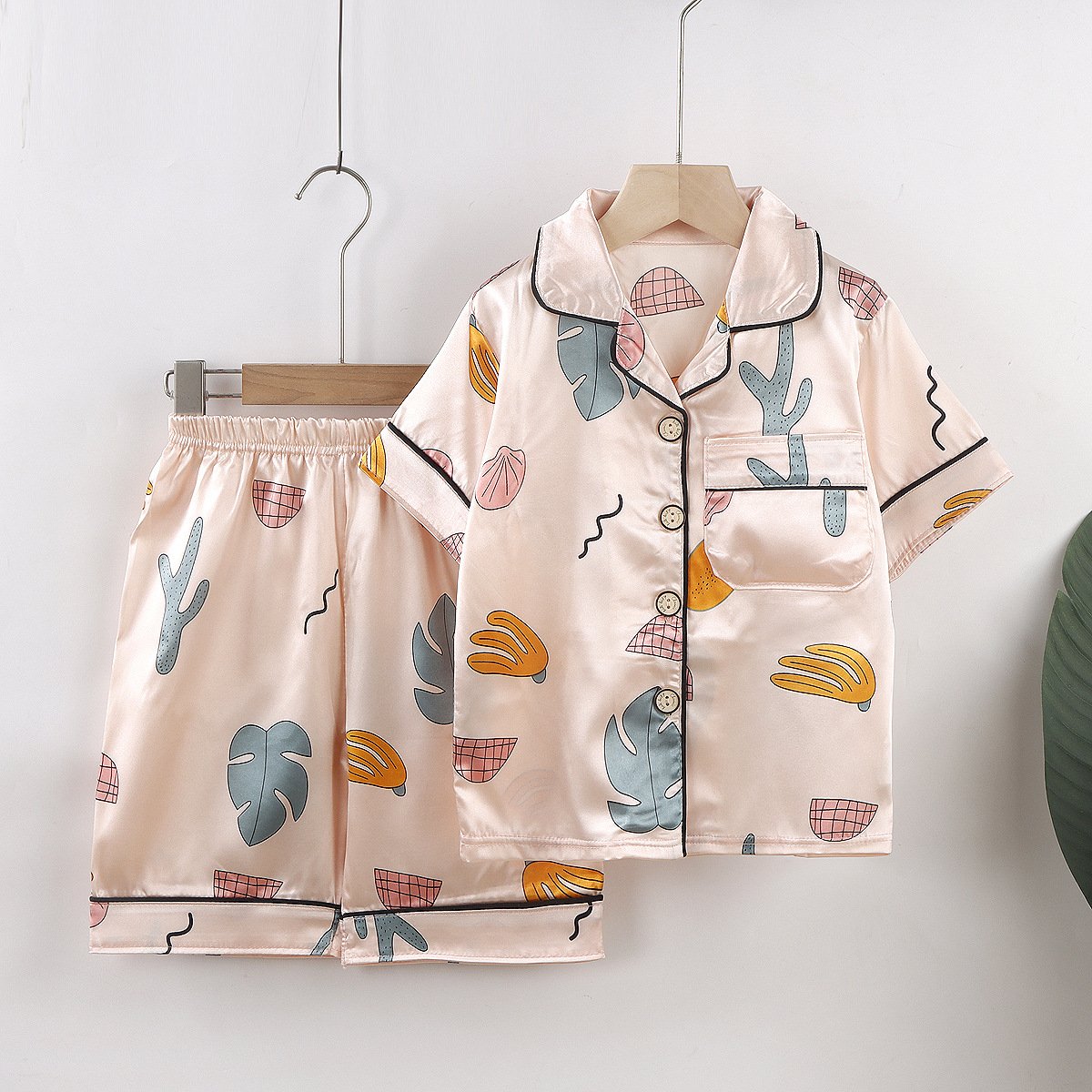 Spring Casual Long Sleeve Knitted 2 Pieces Pajamas Kids Girls Sleepwear Pyjamas Baby Clothing Sets for Boys
