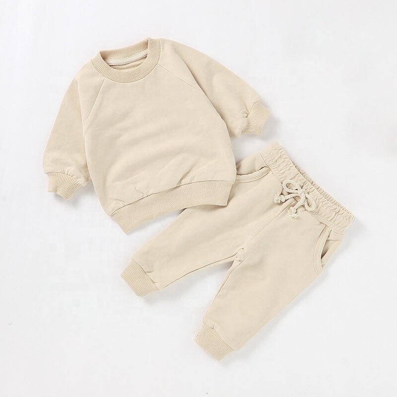 New Style In Autumn Baby Sweater & Pants Sets Toddler French Terry Sweater Suit Set
