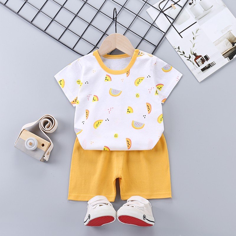 2023 New children's summer set boys short -sleeved set pure cotton girl T-shirt trend short pants children's summer clothing