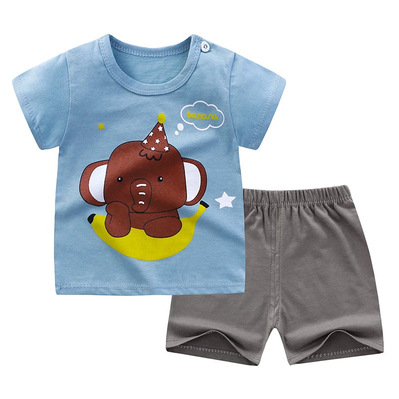 2023 Newborn Baby Pajamas Sets Waffle Summer Short Sleeve Knitted Cotton Clothing Boys Girls Outfits 2 Pieces Kids Clothing Sets