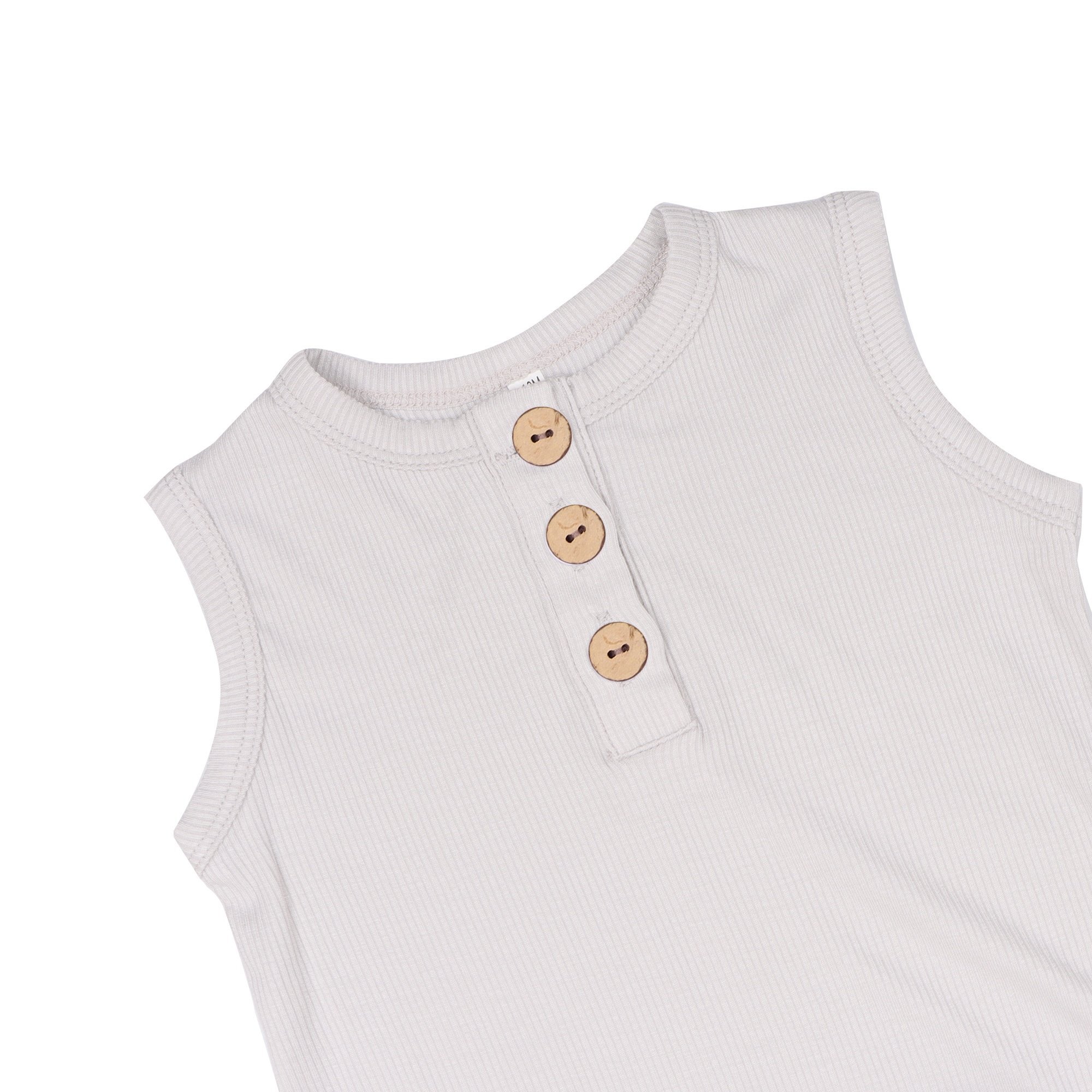 Full Custom Sleeveless Modal Ribbed Fabric Baby Boys Clothing Sets Kids Children's Clothing With Button Closure For Summer