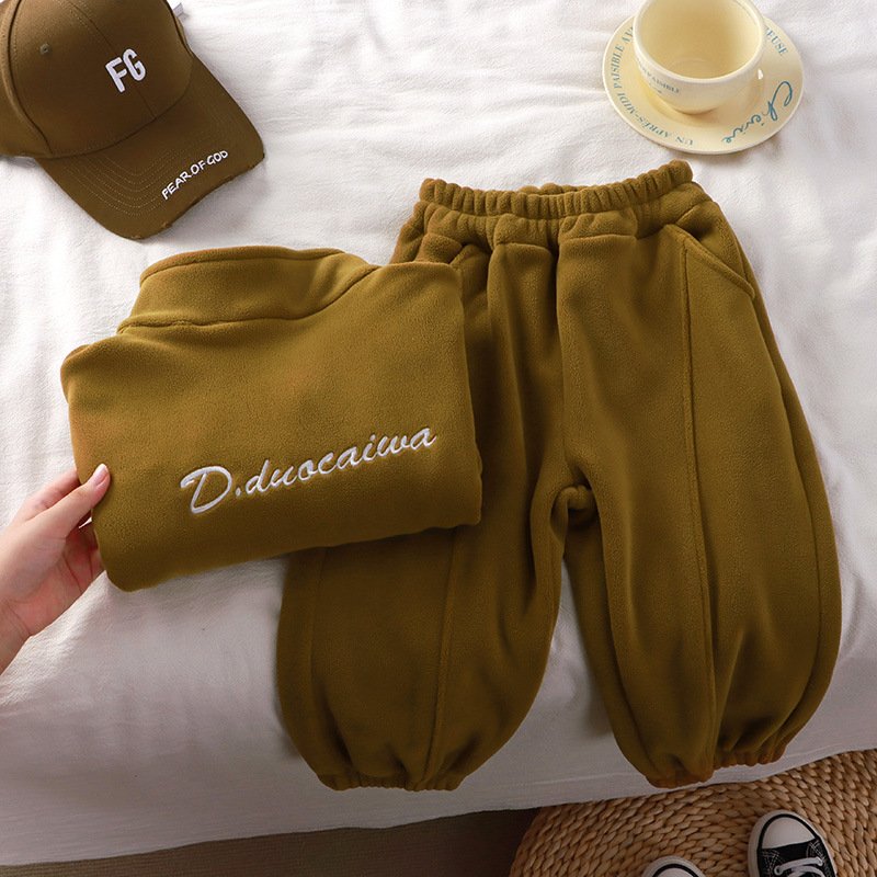 2-10 year old children's autumn and winter plush and thick warm external wear set