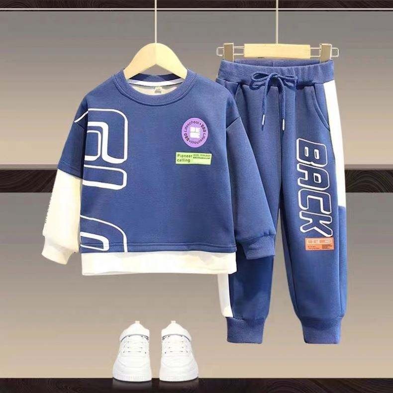 Fashional Designed 2 Pieces Long Sleeve Clothing Trousers Infants Suit Kids Toddler Baby Boys Clothes Set