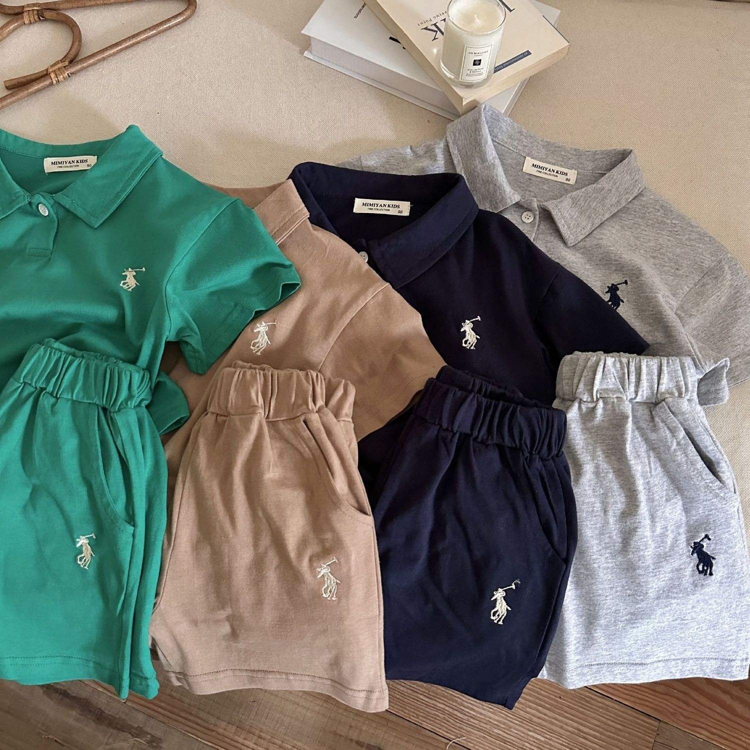 Wholesale Casual Kids Clothing Cotton Plaid Children Summer Clothing Set Boy Short Sleeve Shirts + Shorts Baby Clothes Suit