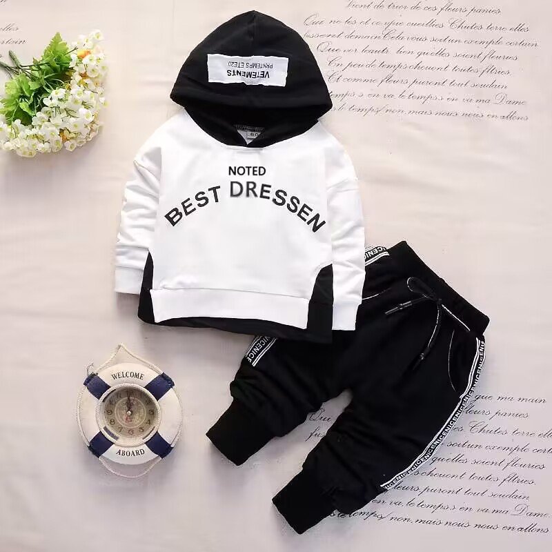 Conyson New arrival toddler Boys hoodie Pants kids sweat suits 2 Piece Suit Long sleeve Sport Clothing Sets wholesale jogger set