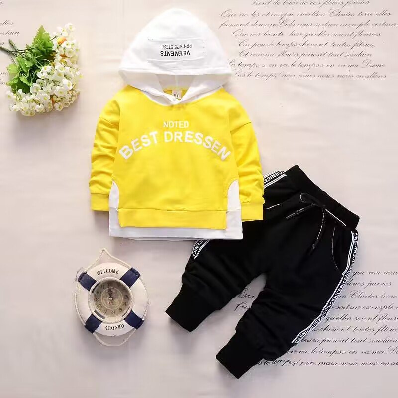Conyson New arrival toddler Boys hoodie Pants kids sweat suits 2 Piece Suit Long sleeve Sport Clothing Sets wholesale jogger set