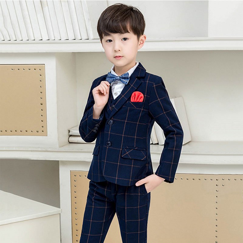 Wholesales formal children clothing set boys 5 piece winter suits for wedding