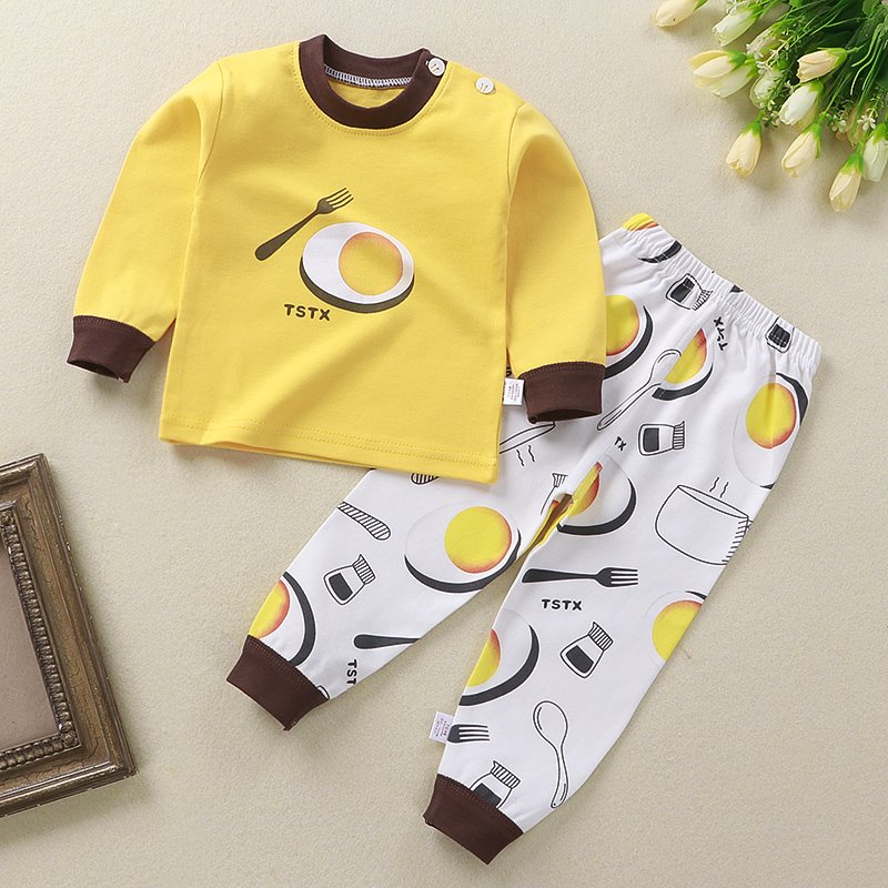 Wholesale 100% Cotton Boys and Babies 2-Piece Clothing Set Long Sleeved Tops and Pants for Kids Autumn Style