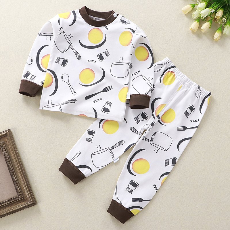 Wholesale 100% Cotton Boys and Babies 2-Piece Clothing Set Long Sleeved Tops and Pants for Kids Autumn Style