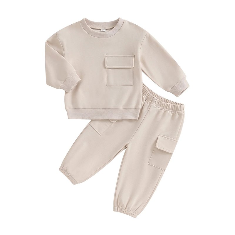Organic cotton kids sweatsuit sets custom kids tracksuits french terry kids jogger set boys clothing sets children's clothing
