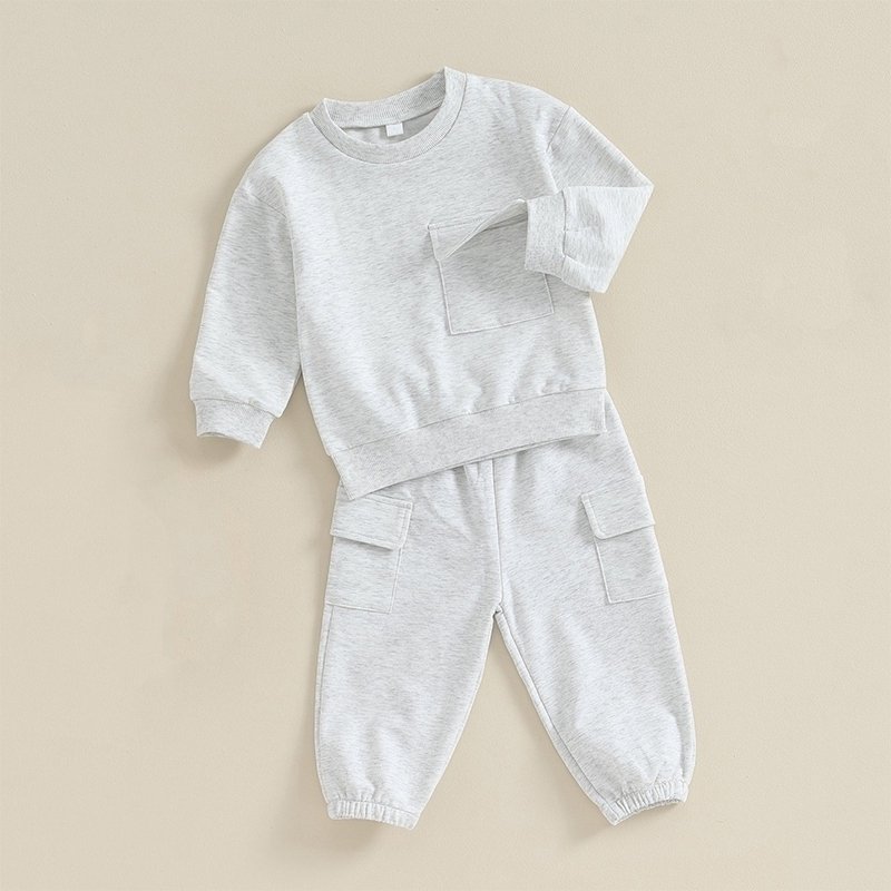 Organic cotton kids sweatsuit sets custom kids tracksuits french terry kids jogger set boys clothing sets children's clothing