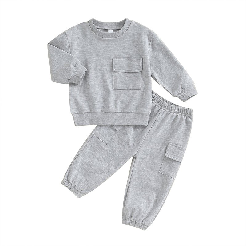 Organic cotton kids sweatsuit sets custom kids tracksuits french terry kids jogger set boys clothing sets children's clothing