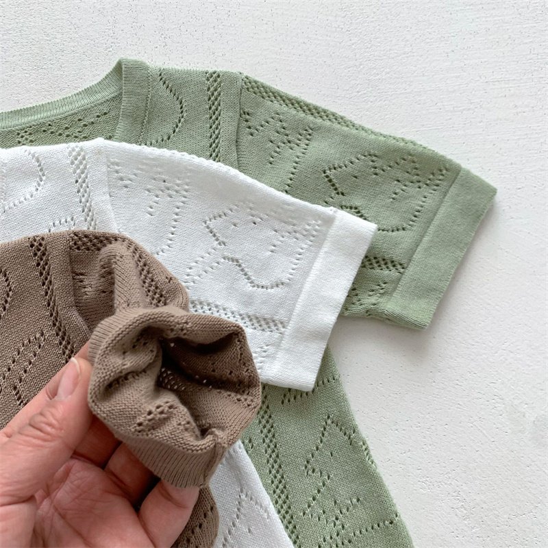 Paleo Baby Knitted Romper Pointelle Leaf Toddler Ribbed Onesies Playsuit Floral New Born Clothes Baby Knit Bubble Romper