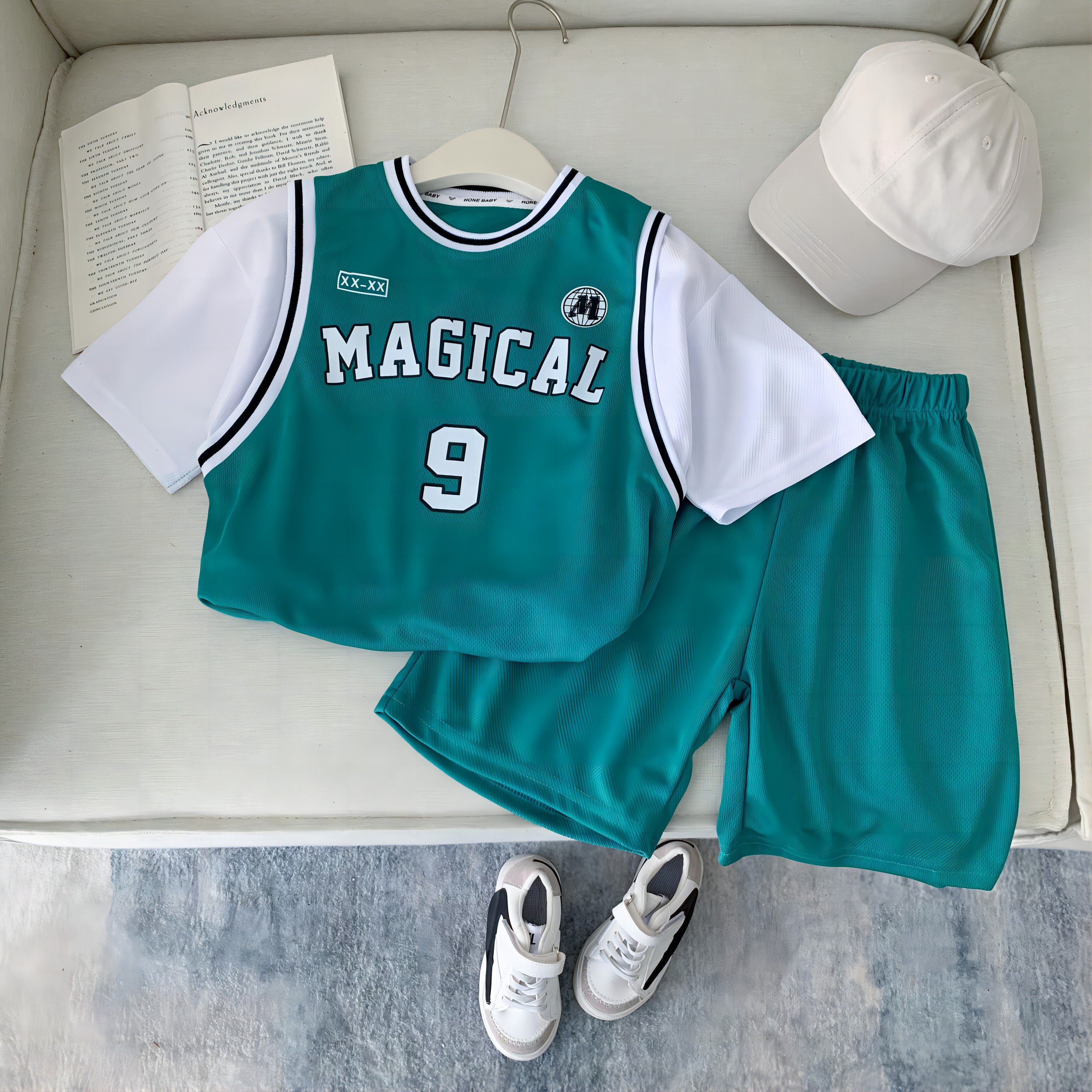 New children's sports performance clothing Boys Girls T-shirt and Shorts set Children's summer clothing set