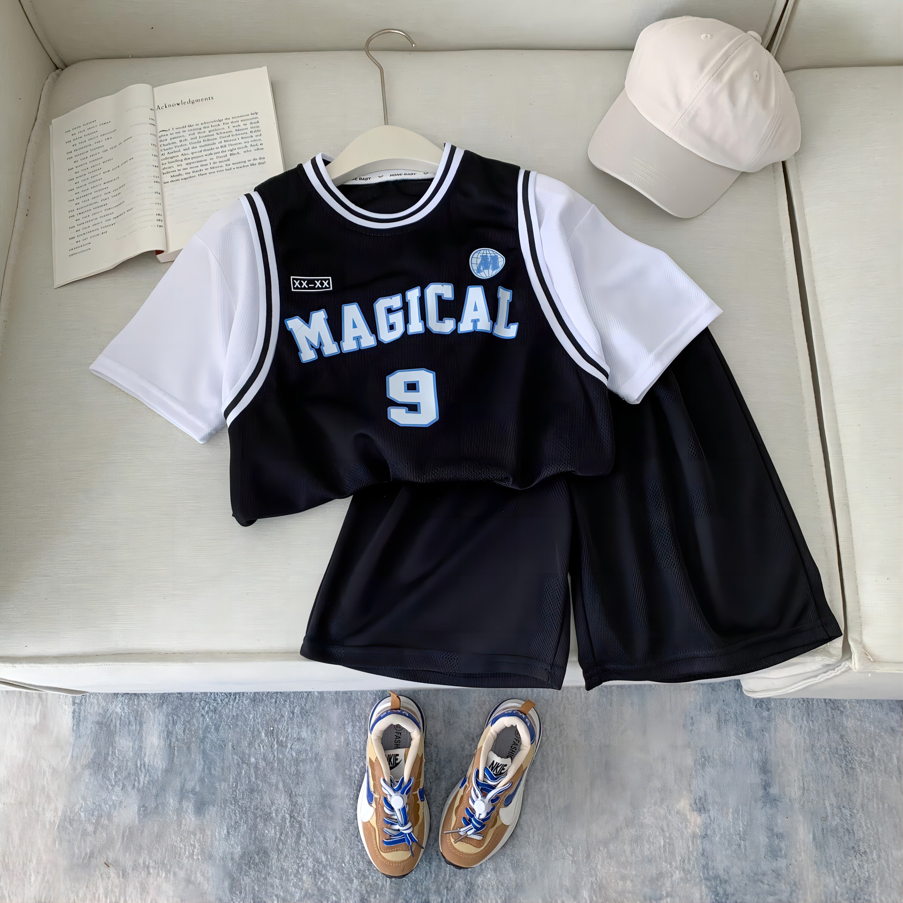 New children's sports performance clothing Boys Girls T-shirt and Shorts set Children's summer clothing set