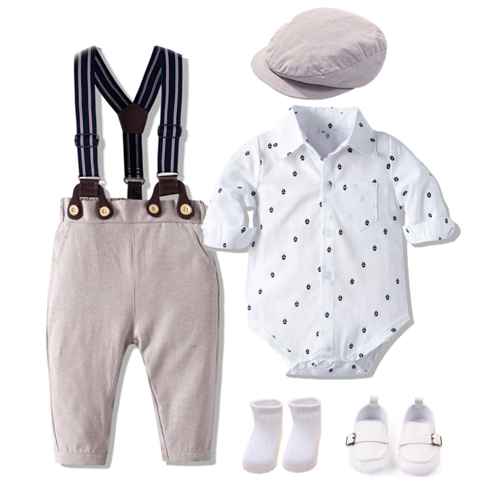 Custom Printed Baby Clothes Boy Outfit Formal Dresses Boy 024 Months Birthday Clothes Christening Suits Baby Boy White Shirt