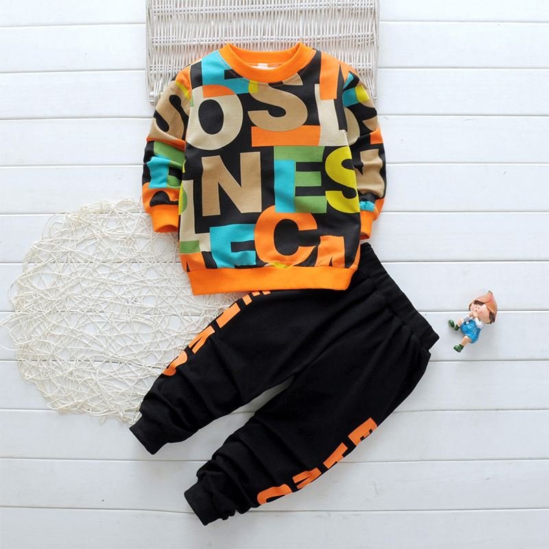 Cotton toddler outfits spring autumn kids casual sweatshirt pants 2pcs tracksuits baby children jogging suit Boys clothes sets