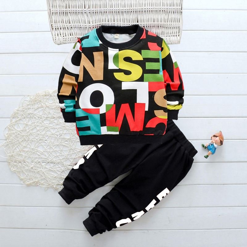 Cotton toddler outfits spring autumn kids casual sweatshirt pants 2pcs tracksuits baby children jogging suit Boys clothes sets