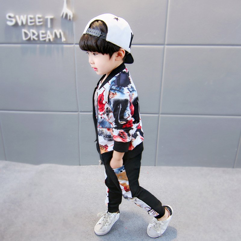 Hao Baby Boy Clothing Sets Autumn Boys And Girls Three-Piece Set Kid Long-Sleeved Cotton Casual Wear Suit