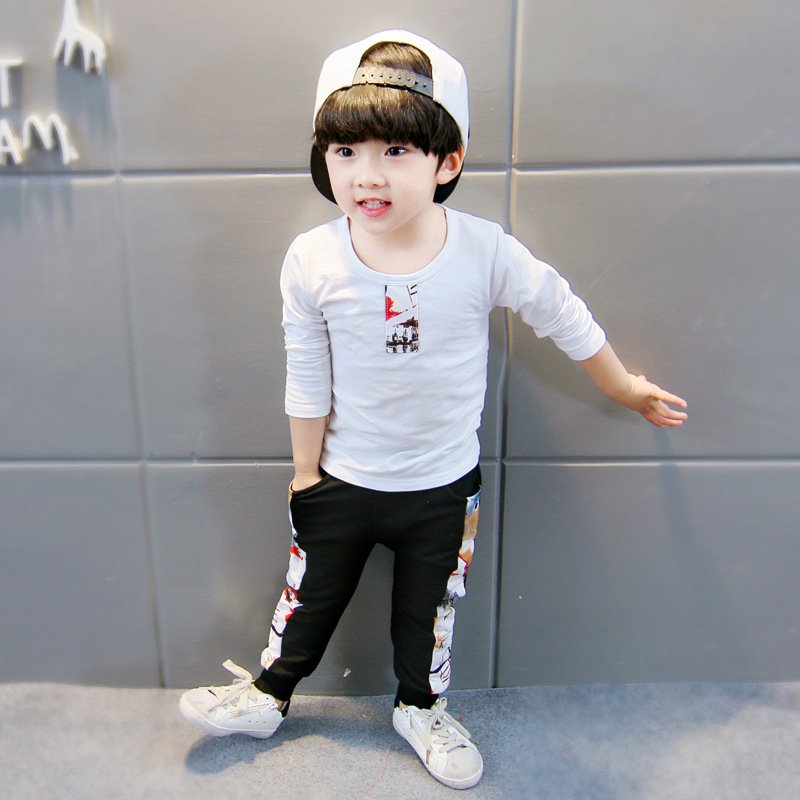 Hao Baby Boy Clothing Sets Autumn Boys And Girls Three-Piece Set Kid Long-Sleeved Cotton Casual Wear Suit