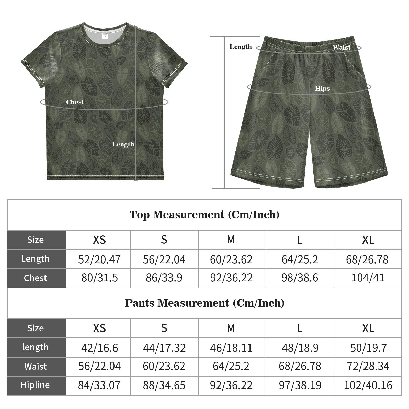 2- Piece Hawaiian Clothes Green Kalo Custom Design Baby Kids Short Sleeve Shirts Boys Children Summer Clothing Sets