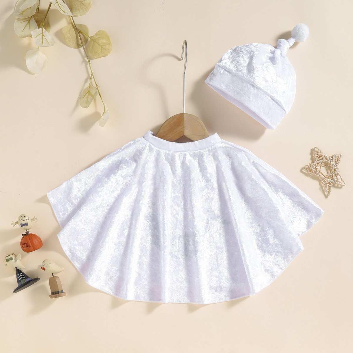 Rarewe Halloween Kids Boys Clothing Set White Ghost Cloak Boo Letter White Hat 2 Piece Children Clothes Set For Boy