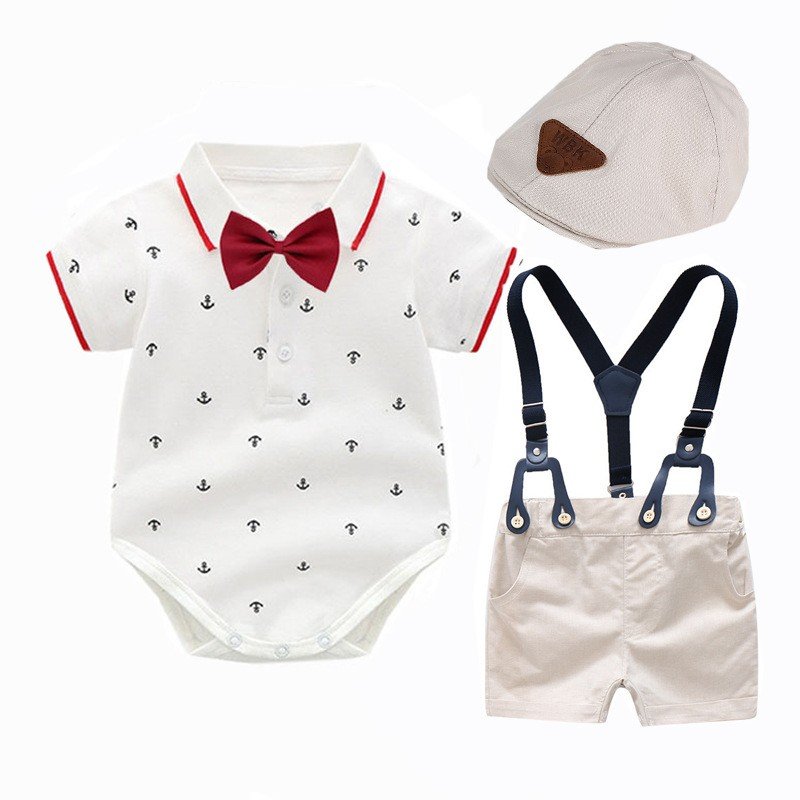 Gentleman Baby Boy Summer Clothes Set Fashion 0-24 Months Baptism Birthday Boy Summer Clothing Suit