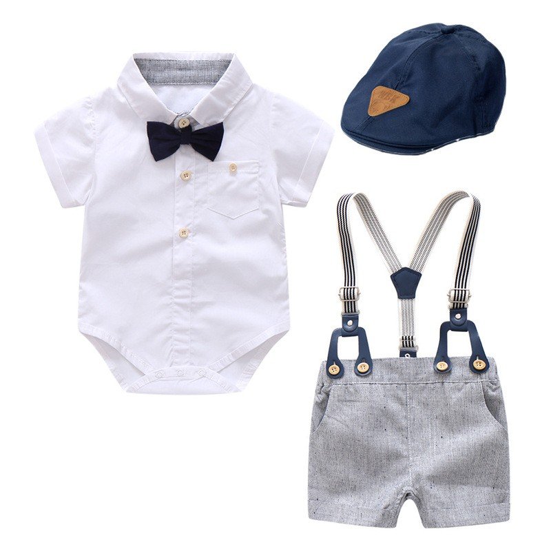 Gentleman Baby Boy Summer Clothes Set Fashion 0-24 Months Baptism Birthday Boy Summer Clothing Suit