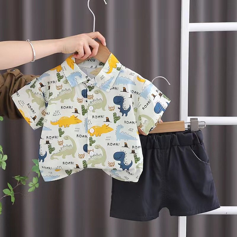 Quality korean style infant clothing summer cool kids clothes baby boys clothing sets