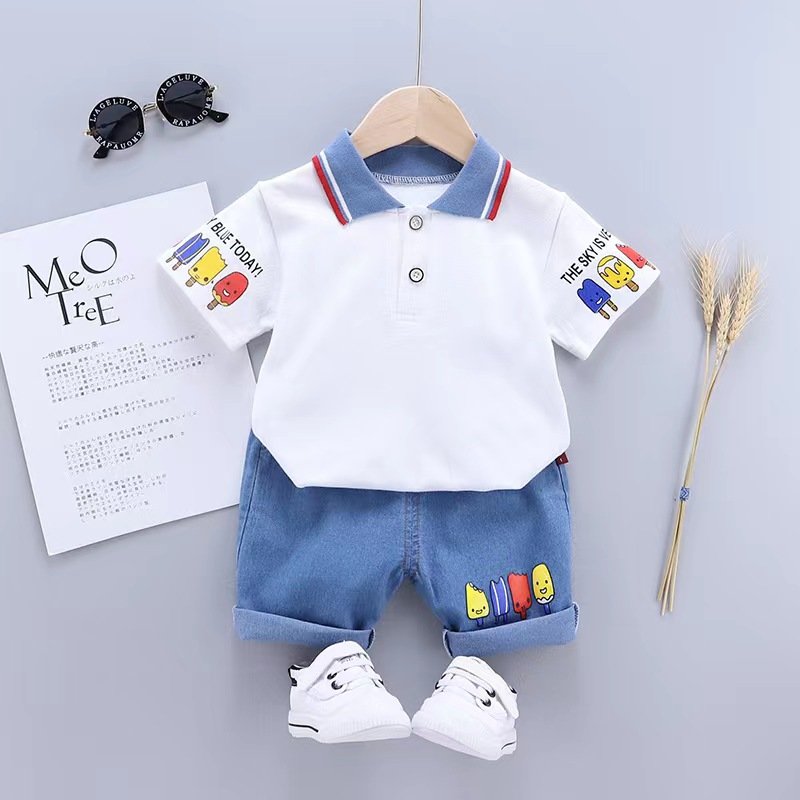 Quality korean style infant clothing summer cool kids clothes baby boys clothing sets