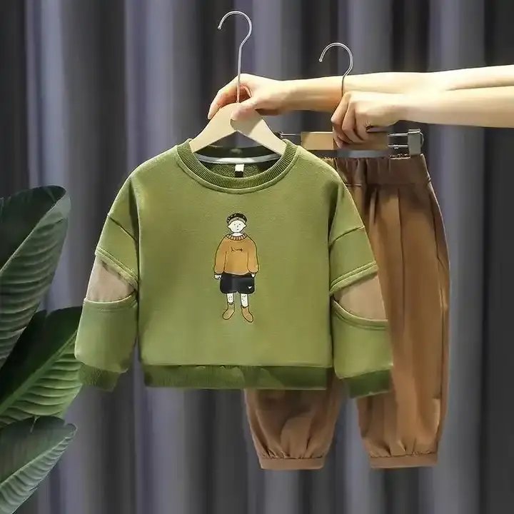 Boys' Clothing Children's clothing set Long sleeve set Printed clothing 2 boys' casual suit