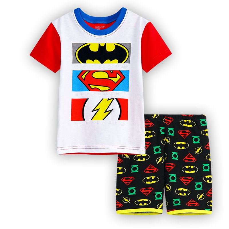 Summer 2024 New Short Sleeve Set Cartoon Children's Clothing Baby Children's Pajamas Mens Set Boys' Pajamas 2-8Y